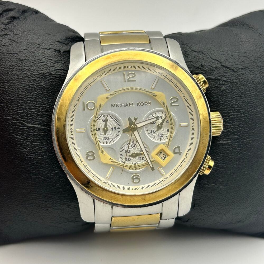 Michael Kors MK-8283 Runway Two-tone Stainless Steel Chronograph Watch, Working